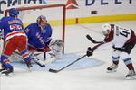 Panarin helps Shesterkin win NHL debut, Rangers beat Avs 5-3