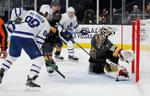 Fleury makes amazing save to hold off Leafs for 450th win